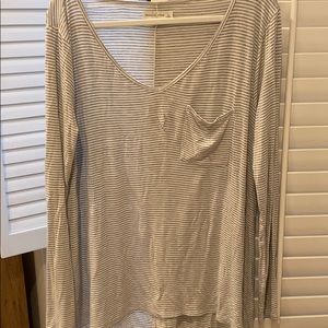 Abercrombie & Fitch Large Grey & White Long Sleeve